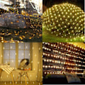 Miniatyrbilde 2 av 5: Nettlys, 3x2M 160 LED Elektriske Nettlys, 8 Moduser, Timer og Minne, Varmt Hvit Dekorative Lys for Innendørs og Utendørs Fest