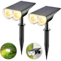 Miniatyrbillede 1 af 5: Solcellelamper til udendørs med bevægelsessensor, IP65 vandtæt udendørs væglampe, 3000K varm hvid 650lm Meget lys stærk solcellelampe til have, garage