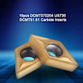 Miniatyrbillede 5 af 5: Æske med 10 stk. Blades Rotary Inserts Cnc Fræsere Diamantform Carbide Dcmt070204 Us735 Dcmt51.51 Drejeværktøj Trådning Til Stål Til Drejebænke, Fræsning