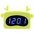 Miniatyrbild 2 av 5: Mini LED digital väckarklocka LED-display Röststyrning Söta djur Väckarklocka Kontorsdekor Justerbar luminans USB och batteri (Grön)
