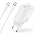 Miniatyrbilde 1 av 5: 40W iPhone-lader 14 13 12 11, Apple MFi-sertifisert 2-ports 20W USB-C strømadapterlader Rask plugg med 2m iPhone Lightning-kabel for iPhone 14/1