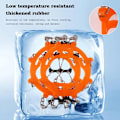 Miniatyrbillede 4 af 5: Sneekæder til sne (1 par), Anti-Slip Sneekæder med 8 Kæder til Sko i Manganstål til Snebestigning, Vandreture eller Aktiviteter på Sneet Terræn (Orange) -