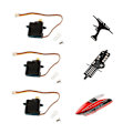 Miniatyrbillede 1 af 5: 1 sæt XK K110 opgradering til K110S baldakin metal servo ramme hoved servo plade til XK K110 K110S RC helikopter opgraderinger