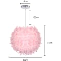 Miniatyrbillede 3 af 5: Lysekrone Hængende Ø 30cm Loftlampe Lyserød Fjer Lysekrone Hængende Belysning til Soveværelse Stue (Pink)-