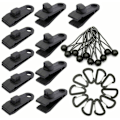 Miniatyrbild 1 av 5: 10 Set Tarp Clip Tält Tarp Clips Lås Grepp Markis Klämma Tält Clip Tillbehör Boll Bungee Snöre Rep för Tält, Överdrag, Markiser, Banderoller, Båt, Trädgårdsskötsel