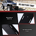 Pikkukuva 3 / 5: RC-akkukotelon kotelo Akun pidike Axial SCX10 TRX4 D90 1/8 1/10 RC-auton varaosat, musta