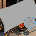 Miniatyrbillede 1 af 4: Rektangulær Skygge Sejl, Udendørs Terrasse Have Terasse Markise med Reb, Vandafvisende og UV-Strålebeskyttelse - Rektangulær 2x3 m, Grå