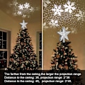 Pikkukuva 2 / 5: Joulukuusen Tähtivalo Kiertävällä LED-Lumivyöryprojektori, 2 in 1, Kulta Glitter, 5 Pistettä, 24cm, Joulukuusen Koristeluun (Hopea)