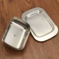 Miniatyrbilde 4 av 5: Smørboks i rustfritt stål, smørboks i metall med lokk, smørklokke smørboks smørkjøler smørboks sølv, 12,2 x 18,5 x 6,8 cm-