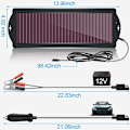 Miniatyrbillede 5 af 5: Solcelle Batteri Trickle Oplader, 1.5W Solcelle Batteri Oplader Bil, Vandafvisende Bærbar Amorft Solpanel Til Bil, Motorcykel, Båd, Marin