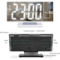 Miniatyrbild 3 av 5: Digital väckarklocka, projektionsväckarklocka för tunga sömnare, digital klocka för sovrum med stor LED-display, 12/24H, USB-laddningsport, snooze