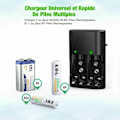 Miniatyrbillede 3 af 5: Universal Batterioplader til AA/AAA/9V, 6802 Hurtiglader til NI-MH AA/AAA eller 9V Genopladelige Batterier, med LED-indikator, Verdensomspændende Spænding...
