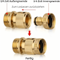 Miniatyrbillede 2 af 5: 2 stk. 3/4 tommer hurtigkobling messing haveslangeforbindelser