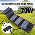 Miniatyrbillede 5 af 5: 70W Foldbar Solcellepanel Oplader med 5V DC Output (10 Stik) og USB Port, Bærbar Kraftstation