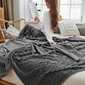 Miniatyrbillede 1 af 5: Coral Fleece Flannel Tæppe, Flere Størrelser og Farver, Blødt og Varmt, Reducer Stress, Forbedre Søvn (Grå, 100cm × 120cm)