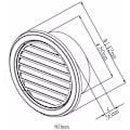 Miniatyrbillede 2 af 5: Runde ventilationsgitter i rustfrit stål, ventilationsgitter rund udstødningsgitter med flanshulcover til at holde luftcirkulationen for badeværelse kontor hovedrum 80