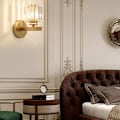 Miniatyrbillede 3 af 5: Metal LED Vægslampe Postmoderne Eksklusiv Krystal Vægslampe Hjem Dekoration Vægslampe Stue TV Vægslys Soveværelse Sengebordslampe E27 Glas Ais