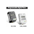 Miniatyrbillede 2 af 5: TM616 Relæafbryderprogrammer, 12V Elektrisk Ugentlig Timeur med Digital LCD-Skærm - Hvid