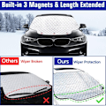 Miniatyrbilde 4 av 5: Bilfrontrutedeksel, Magnetisk Frontrutedeksel, Solskjerm Anti Frost Snø Anti Is UV Solbeskyttelse Universal Folding for Bil SUV (157 x 126c