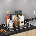 Miniatyrbilde 2 av 5: Transparent Akrylserveringsbrett, Akrylserveringsbrett med Håndtak, Akryl Snackplate, Multifunksjonell Oppbevaringsplate
