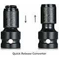 Miniatyrbilde 4 av 5: 2-pakning 1/2\" firkant til 1/4\" sekskant sokkeladapter, hurtigutløsende chuck-omformer for slagtrekker, skralle og bitsholder