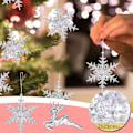 Miniatyrbillede 2 af 5: Juleklare akryldekorationer Sæt Snefnug Rådyr Hængende Ornamenter Kit Xmas Transparent Vedhæng Dekor til Fest Ferie Bryllup Træer Ild