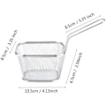 Miniatyrbilde 4 av 5: Pommes frites-kurver, 1 stk Mini kurv i rustfritt stål med håndtak for pommes frites, chips, reker, poteter.