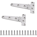 Miniatyrbilde 3 av 5: 2 stk. T-hengsler i tungt materiale, 6 tommer x 3 tommer, 316 rustfritt stål, støpt hengsel for båt og bil