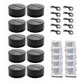 Miniatyrbillede 4 af 5: 10 stk. 3D LED natlys base + fjernbetjening + USB-kabel, 16 farver lysshow display til sort akryl