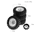 Miniatyrbillede 5 af 5: 4 stk. 1,9 tommer metalhjul fælg gummidæk til 1/10 RC Crawler TRX4 SCX10 D90 4103 90046 FR4 FMS NT4-hvid