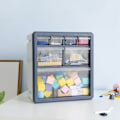 Miniatyrbillede 2 af 5: Plastik Opbevaringsboks Kosmetisk Organizer Desktop Multi-Layer Skuffe Værktøjer Perle Ringe Makeup Organizer-Hvid Fem Gitter