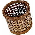 Miniatyrbillede 3 af 5: Rattan spisepinde håndlavet opbevaring ske arrangør holder blyanter organisation vase køkkenbord dekoration brun