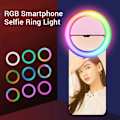 Miniatyrbillede 4 af 5: Mini Clip-On Smartphone Selfie Selfie Lys Rgb Led Lampe De Beaute Lumineuse Batterie Rechargeable Integree Pour Smartphones Tablettes Ordinateurs