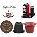 Miniatyrbilde 3 av 5: 10 stk. Fyllbare gjenbrukbare kaffekapsler Filterkopp Maskin Plastfilter, C