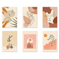Miniatyrbilde 1 av 5: Minimalistiske linje-veggkunsttrykk Moderne estetisk kunstplakater Abstrakt boho kvinneansiktslandskap Geometrisk tegning Veggkunst Rammeløs, 2025 CM