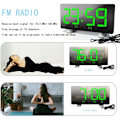 Miniatyrbillede 5 af 5: Digital vækkeur, dobbelt vækkeurradio med opladningsport, lyssensor Snooze-tid justerbar natbord D