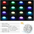 Miniatyrbillede 3 af 4: Neddykkelige LED-lys 4 stk., 13 LED'er Ekstra brede undervands LED-lys IP68 Vandtætte 50m/164ft Dybde, Lang Batterilevetid til Akvarium, Pool, Dam
