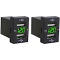 Miniatyrbilde 1 av 5: 2X 12V Billader med Sikring for 5V 4.2A Telefon LED Display Voltmeter Meter (Grønn)