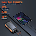 Miniatyrbilde 4 av 5: 42800mAh solcellebank, sollader, dobbel USB-utgang og én inngang, solcellebank for camping, fotturer, reiser, kompatibel med iPhone, Samsu