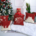 Miniatyrbilde 4 av 4: 4 stk Juleputetrekk 45x45 cm, Juleputetrekk, Juleputetrekk i bomullslin, Julepynt Putetrekk, Julepute