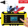 Miniatyrbillede 1 af 5: 12V/6A Bilbatterilader Smart Batterilader, LCD-skærm, Batterilader Vedligeholdelsesenhed med Flere Beskyttelsestyper