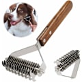 Miniatyrbillede 1 af 5: Coat King Rake Pet Undercoat Rake Hund Dematting Kam Pet Grooming Børste Deshedding Værktøj 17+9 Dobbeltsidet Tænder Undercoat Rake (DUAL)