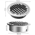 Miniatyrbild 5 av 5: Ventilationsgaller - Runt Galler, Ventilationsgaller i Rostfritt Stål, Ventilation med Nät, Runt Avgasrör, Passar