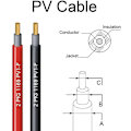 Miniatyrbillede 3 af 5: 5 meter 12 AWG solcellepanel forlængerkabel med MC4 hun- og han-stikadapterkit (5m rød + 5m sort)