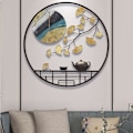 Miniatyrbild 4 av 5: Väggklocka Nordisk Dekorativ Marmor Tryck Väggklocka Mute Quartz Rund Glas Väggklocka Modern Design Heminredning