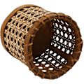 Miniatyrbillede 5 af 5: Rattan spisepinde håndlavet opbevaring ske arrangør holder blyanter organisation vase køkkenbord dekoration brun