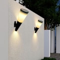 Miniatyrbillede 4 af 5: LED Solcelle Væglampe 2 Farver IP65 Vandafvisende til Udendørsgård Havegang Have Trappe Gade