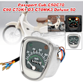 Miniatyrbillede 3 af 5: Retro Speedometer Tachometer Odometer Instrument til Passport C50 C70 C90 C70MK3 Universal Måleinstrumenter