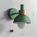 Miniatyrbillede 4 af 5: LED Vægskinne med Afbryder, Trævægslampe, Indendørsbelysning, Dekoration, Sengelampe, Soveværelse, Stue med Pære B
