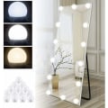 Miniatyrbillede 1 af 4: Spejlsæt med 14 pærer til makeup-skrivebord, dæmpbar Hollywood LED-spejl, USB-skrivebordslampe med kontakt og kabel, 3 farver og 1